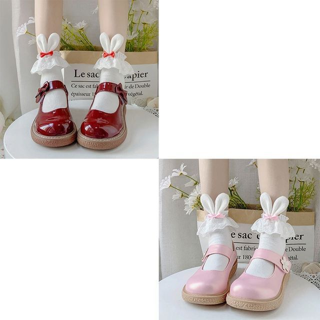 / Rabbit Ear Socks of 2 Bow Accent Set