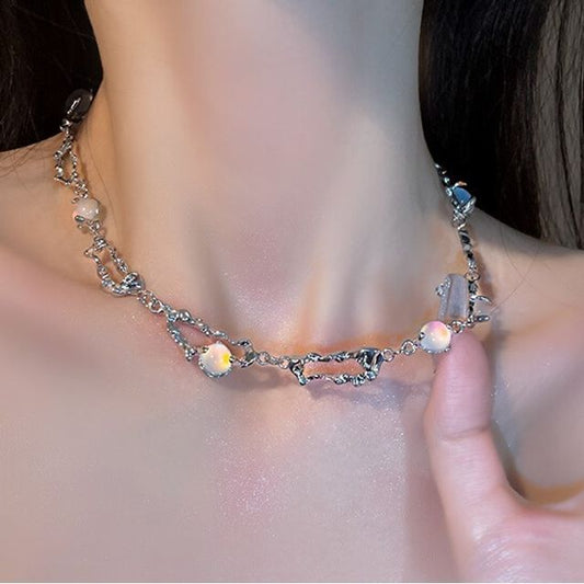 Moonstone Necklace Layered