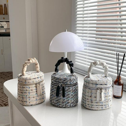 ツイードバッグ ジップ クロスボディ