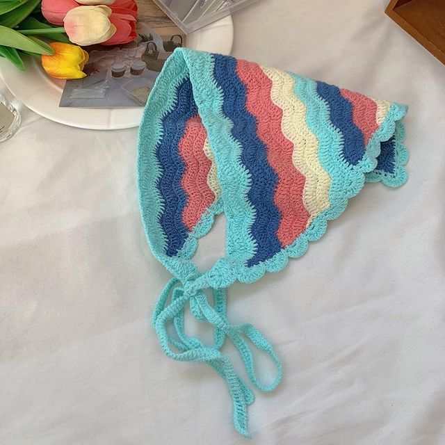 Head Embroidered Scarf Floral Lace Crochet
