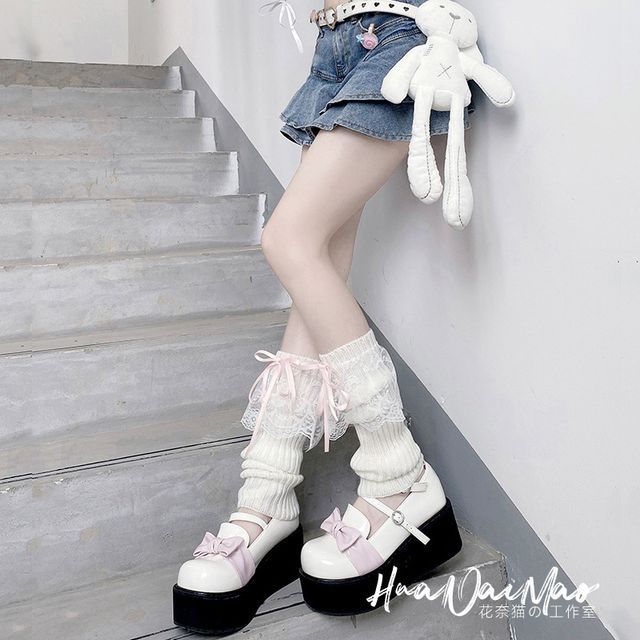 Warmer Lace Plain Leg Ribbed Panel