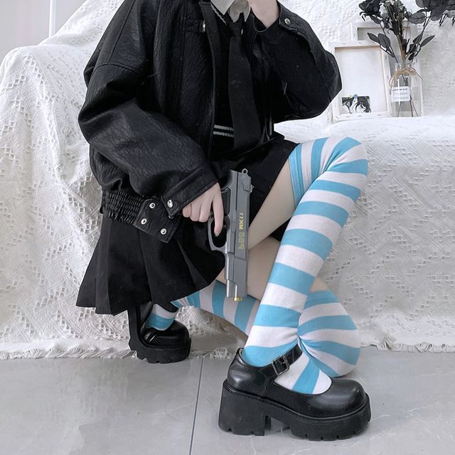 Striped Over-the-Knee Socks