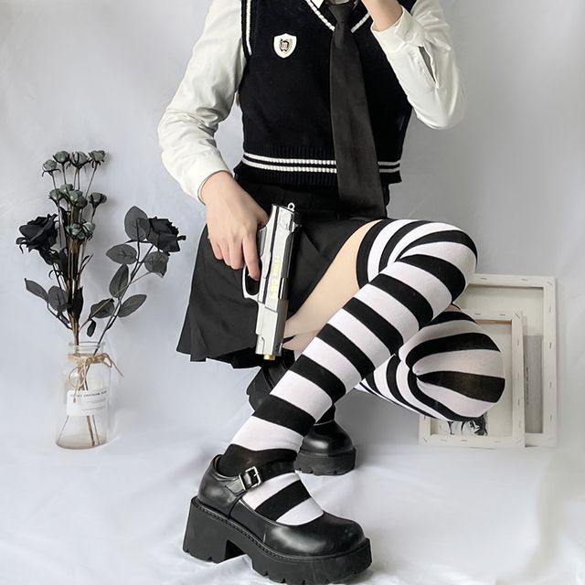 Striped Over-the-Knee Socks