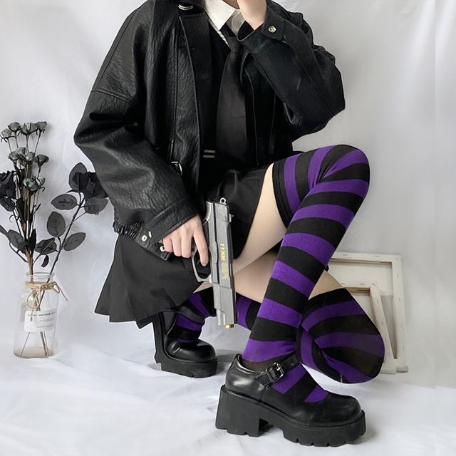 Striped Over-the-Knee Socks