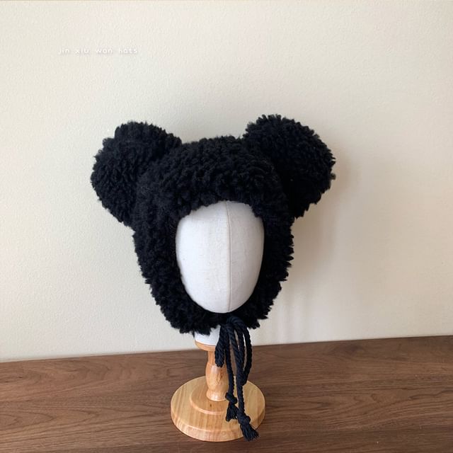 耳ふわふわクマ帽子トラッパー