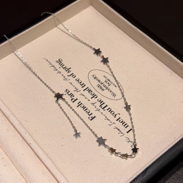 Heart Pendant Alloy Choker Set Necklace Star /