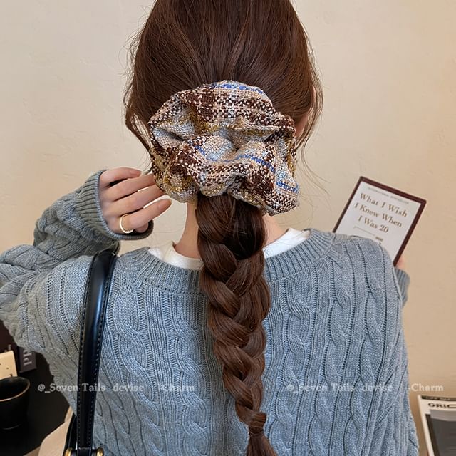 Hair Plaid Scrunchie