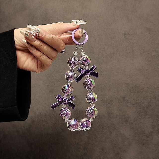 Strap Phone Bow Crystal Faux