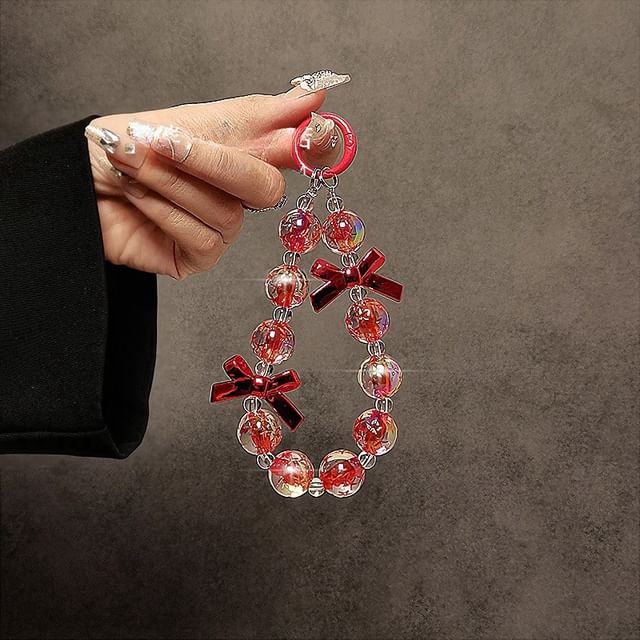 Strap Phone Bow Crystal Faux