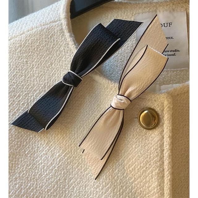 Hair Contrast Bow Set Clip / Trim
