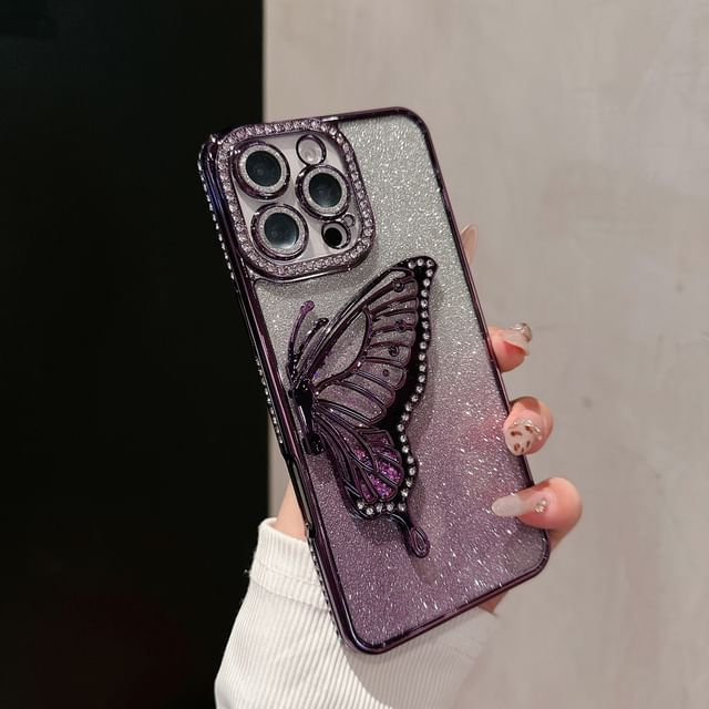 Phone Case Stand Butterfly Embellished