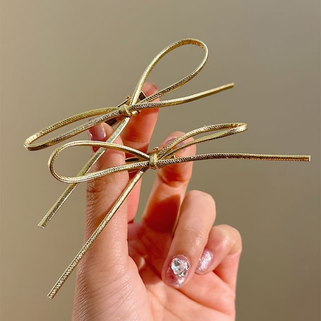 Clip Hair Set Metallic Bow