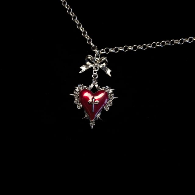 Necklace Alloy Pendant Heart Cross