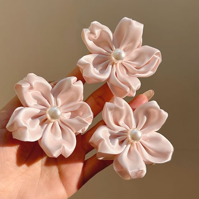 / Pearl Set Hair Faux Flower Clip