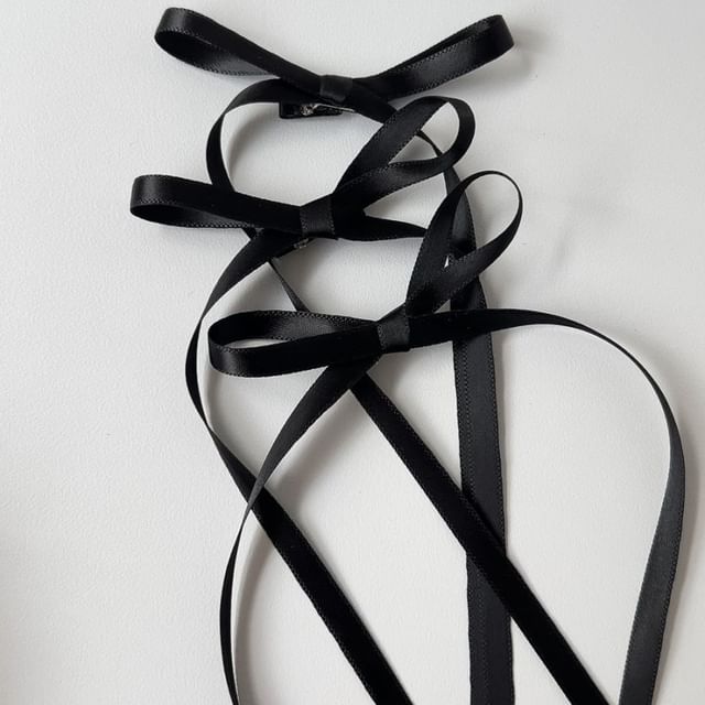 Set Bow Plain Hair Clip of 3: