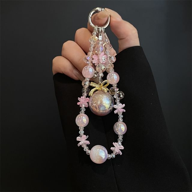 with Phone Lanyard Pearl Faux Pad