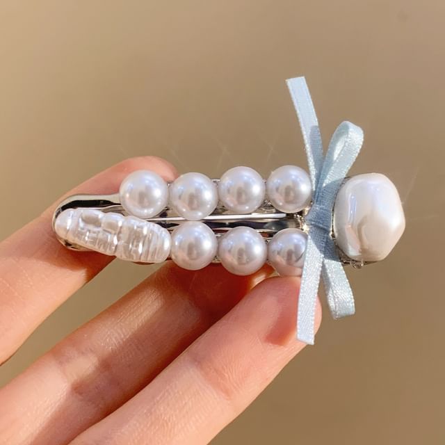 Pearl Faux Hair Set Clip /