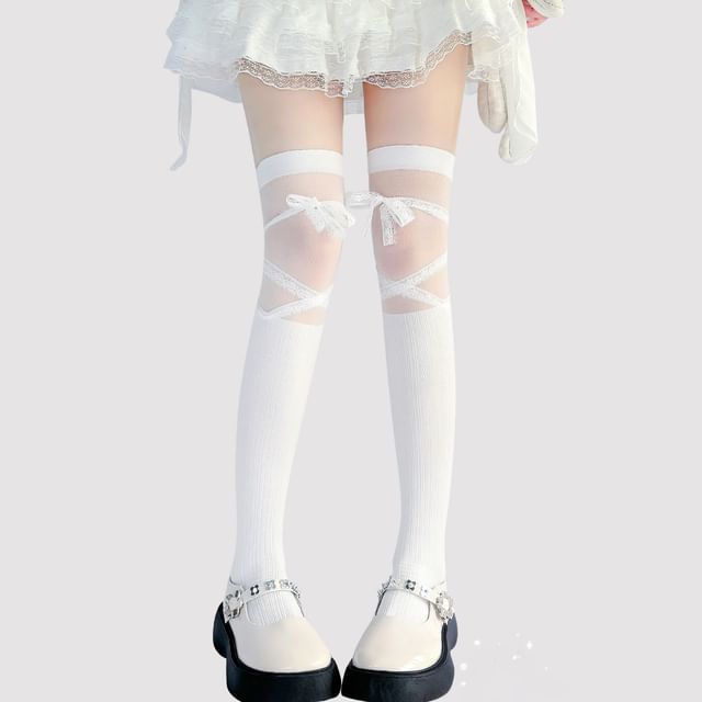 Bow Over-the-Knee Socks