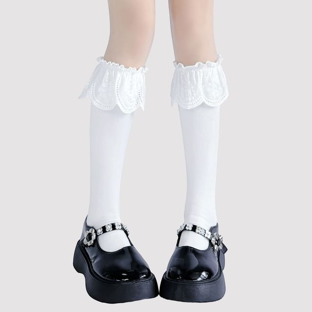 Lace (Various Trim High Socks Knee Designs)
