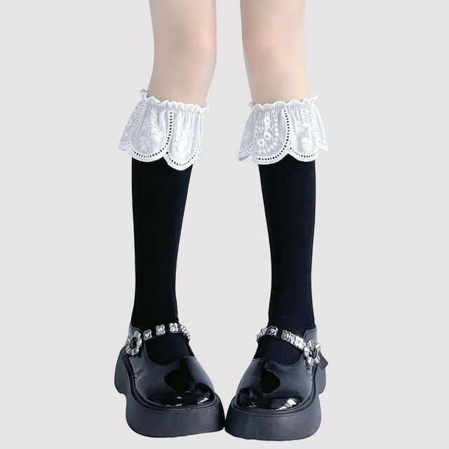 Lace (Various Trim High Socks Knee Designs)