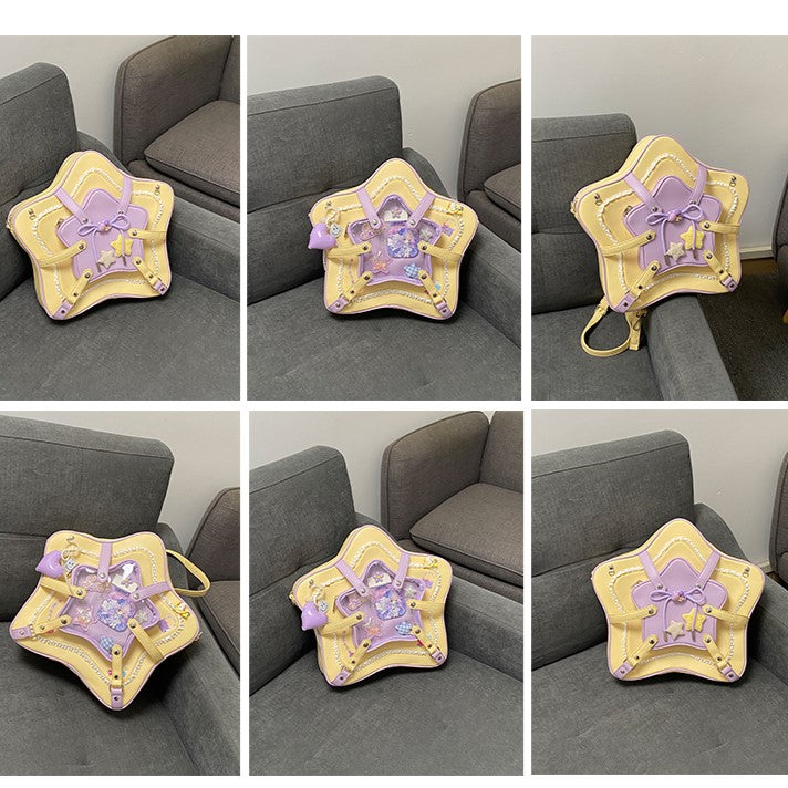 Style With Bag Starry 2-Way Ita Yellow Purple Kawaii