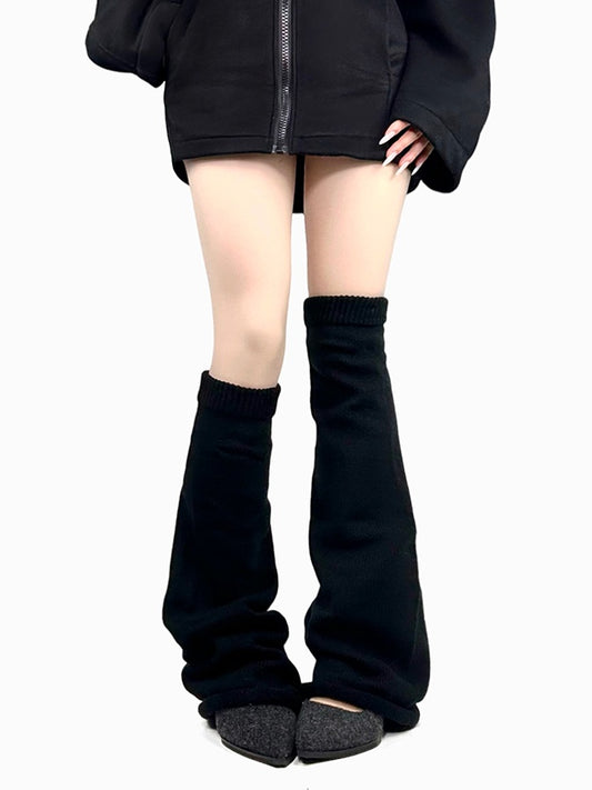 Black/White/Grey Y2K Flare Knitted Leg Warmers