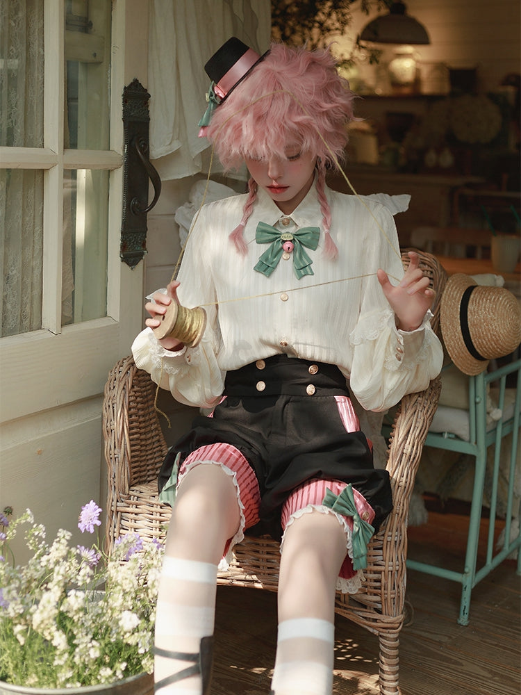 Abnehmbarer Hut mit Dekoration und Mini-Schleife, Pink, Schwarz, Grün