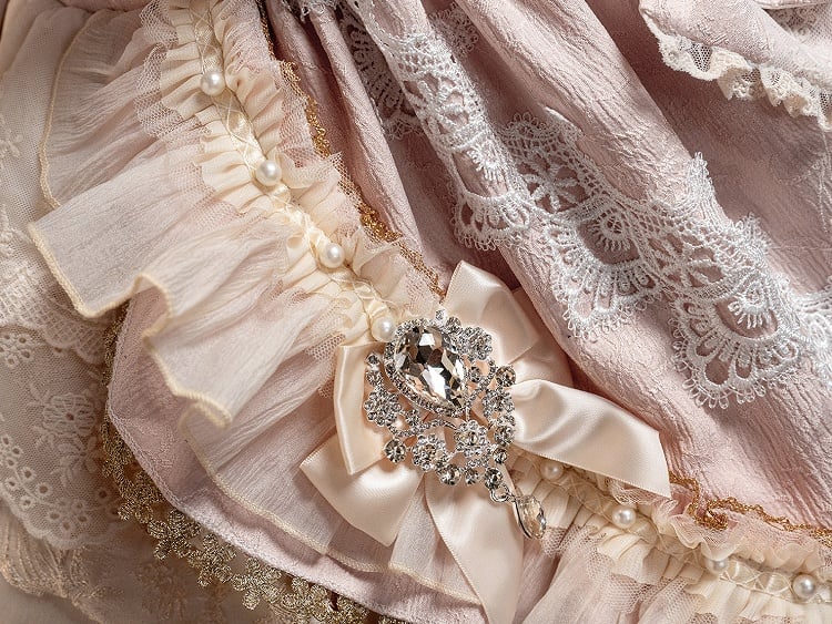 Perlenschleife Akzente Kleid Strass Lolita Pink Prinzessin und