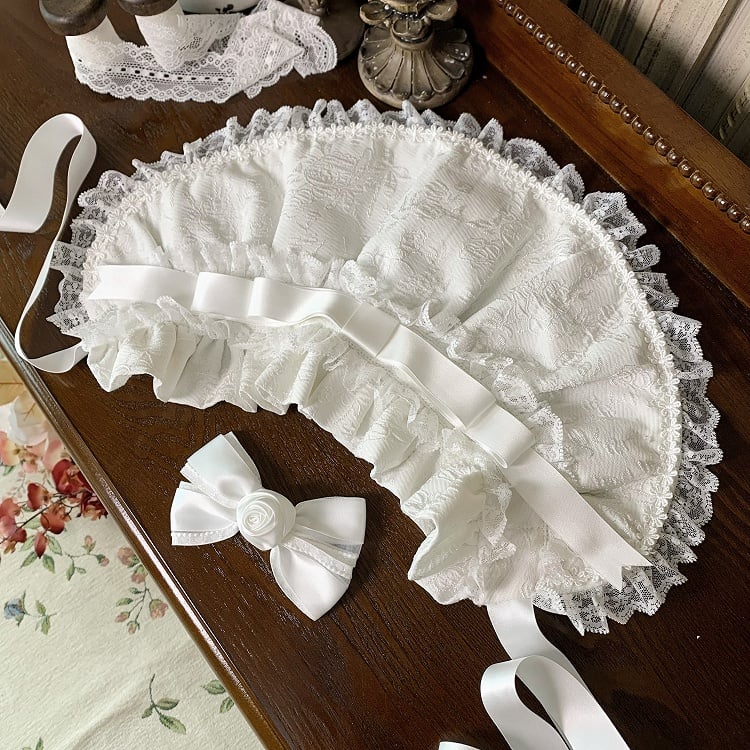 Weißer Shiro Hanayome Bowknots verzierter Lagenrock Sweet Hime Lolita Pulloverrock-Set