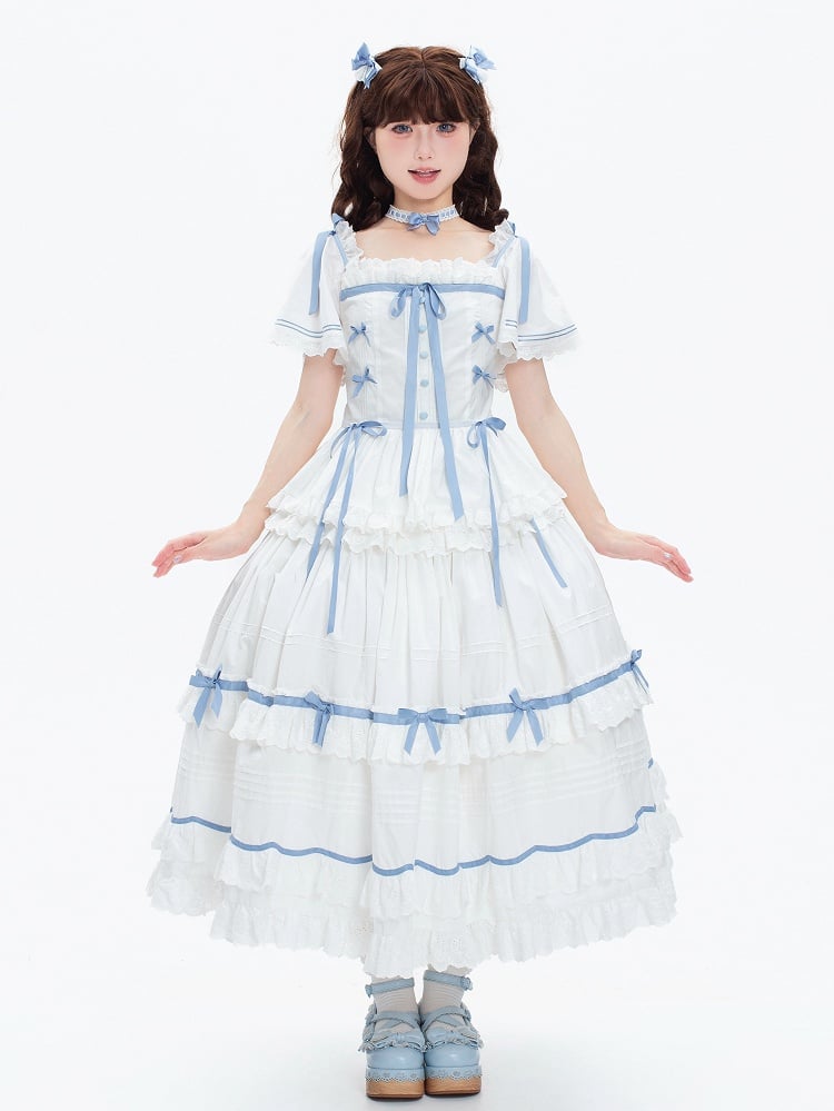 / Hairclip Blue Bowknot Red