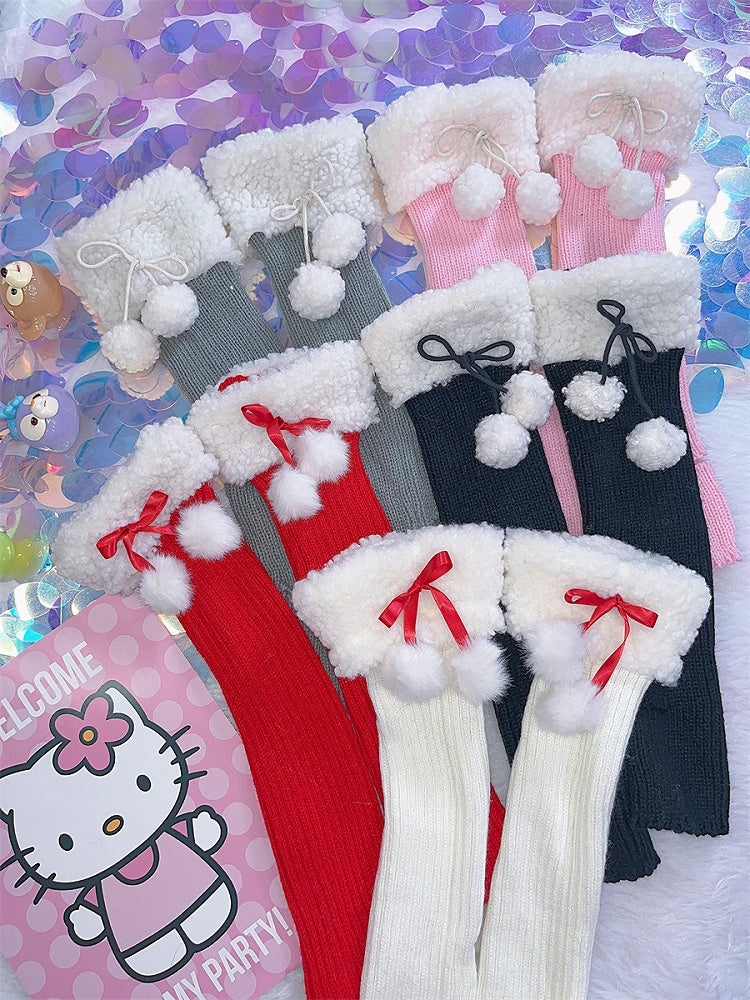 Weihnachtsstimmung Pompons Beinwärmer