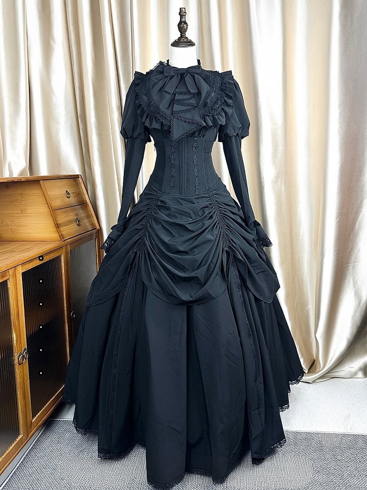 Tie Black Gothic Jabot Lolita
