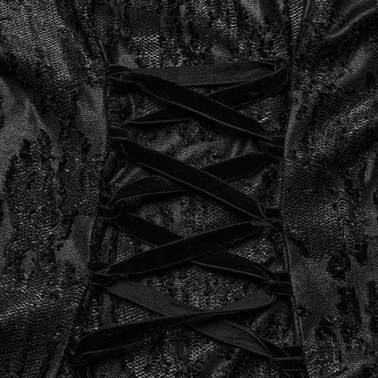Schwarze Gothic-Strickjacke im Dekadenz-Stil