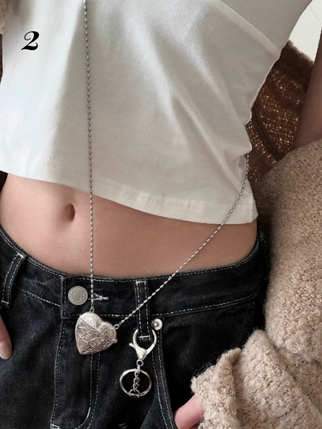 ウェイストランドパンク Y2K ハートペンダントネックレス