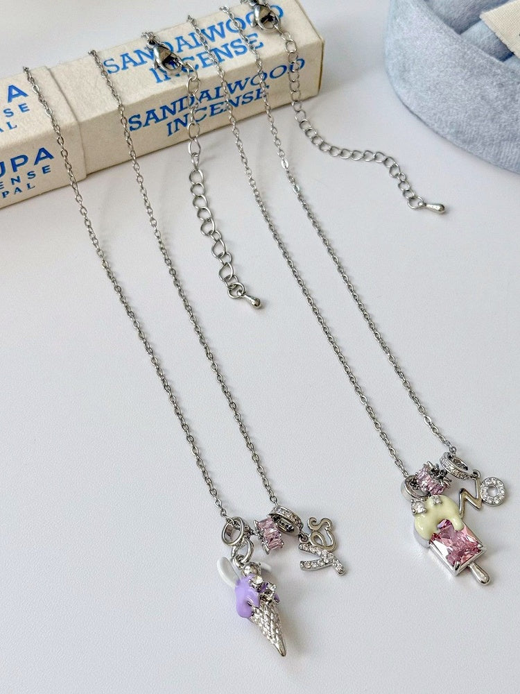 3 Ice Pendant Options Cream Necklace