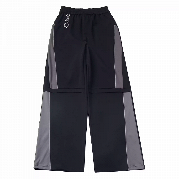 Pants Black Gray Colorblock Design Techwear Casual
