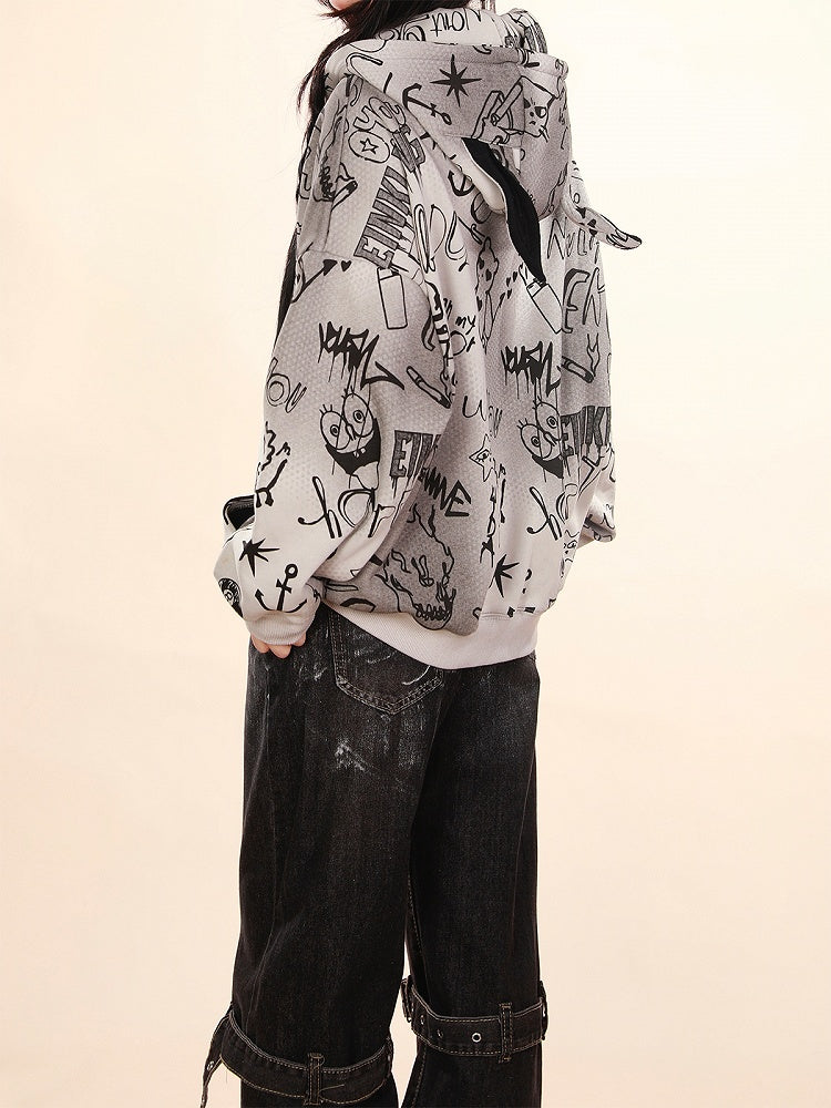 with Adjustable Knee Belt Design Waist Wide-Leg Jeans Black Low