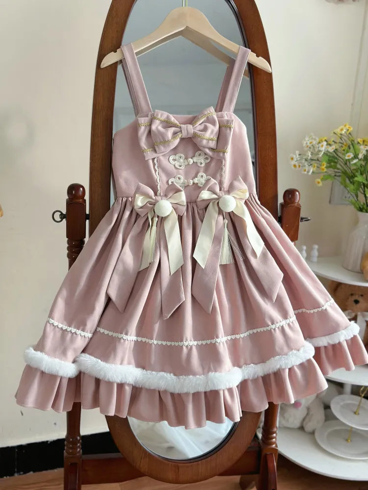 Plush Waist for 80-100CM Bolero Bust - High S Skirt + Pink Trimming Clearance Jumper Size