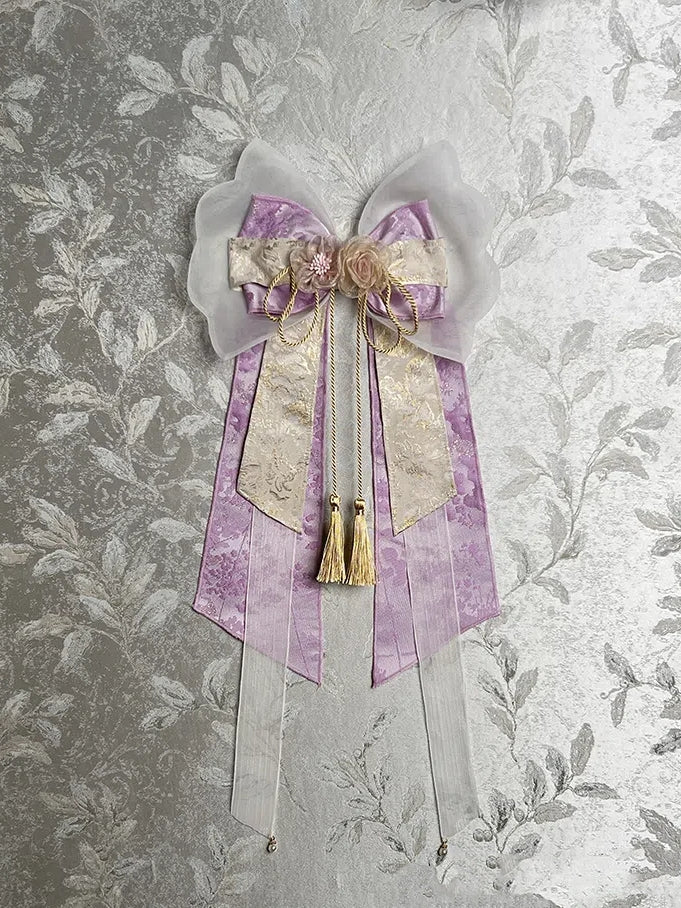 Big Purple Hairclip Bowknot Pink / Blue