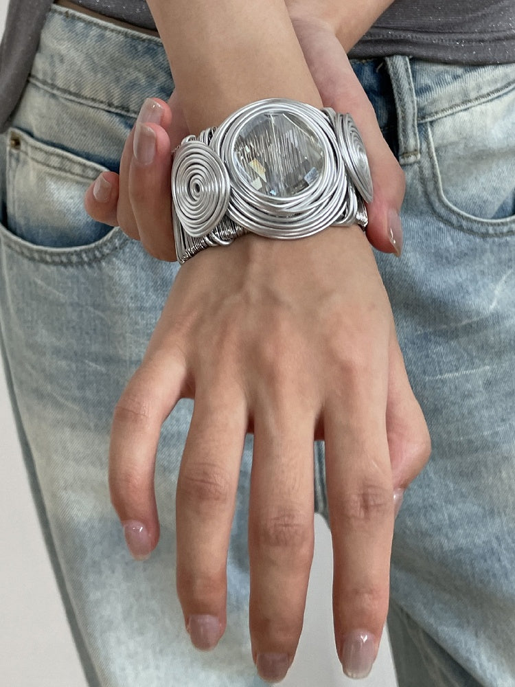 Y2K Manschette Bittersüß Schwarz/Silber