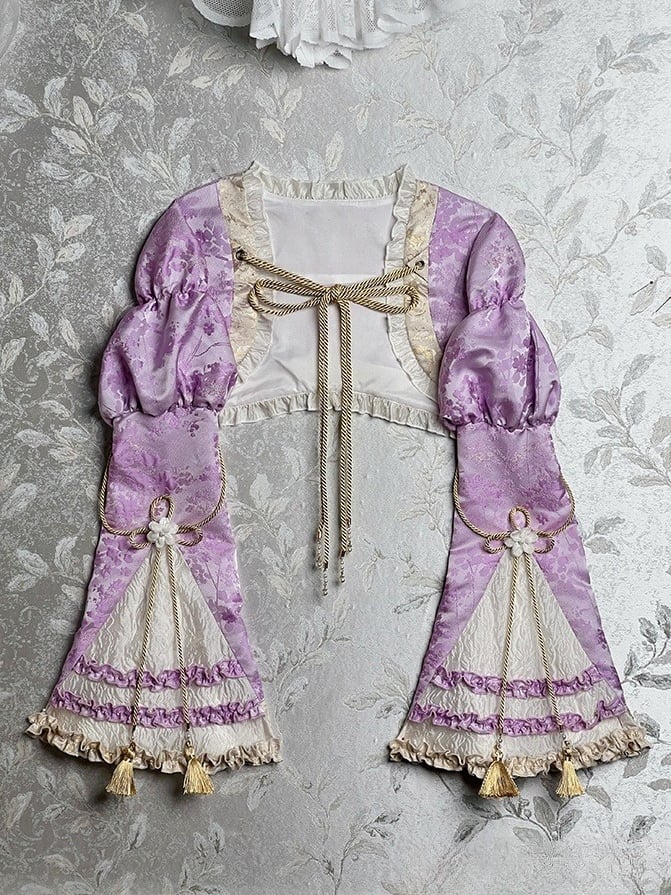 Jacquard Lila Bolero Roben Quaste