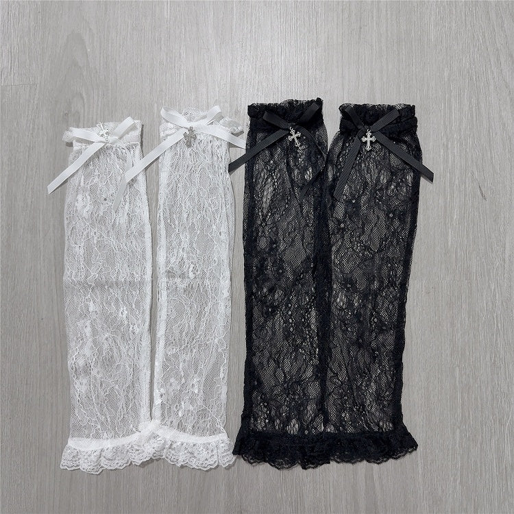 Jirai Kei Black Lace Cape Short Sleeve Blouse/ Sleeves Only