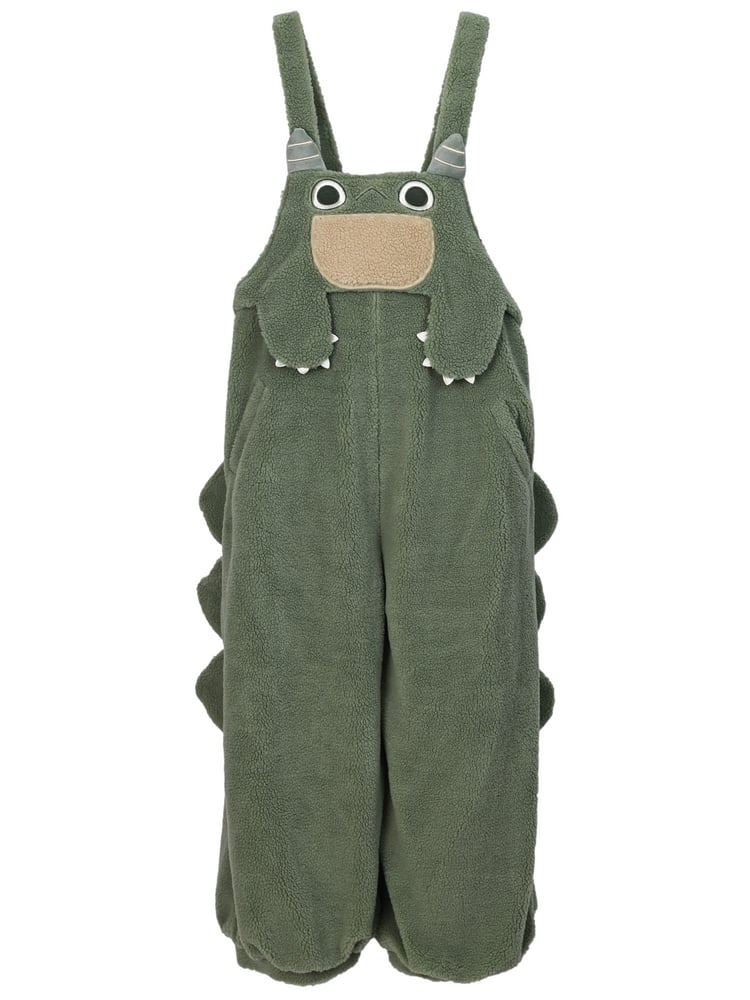 Süßer grüner Plüsch-Overall mit Dinosaurier-Motiv