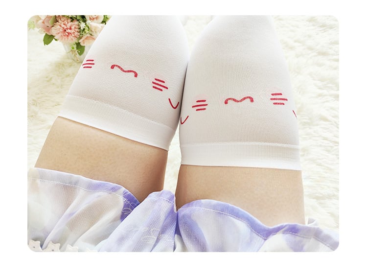 White Sweet Over Knee Stockings