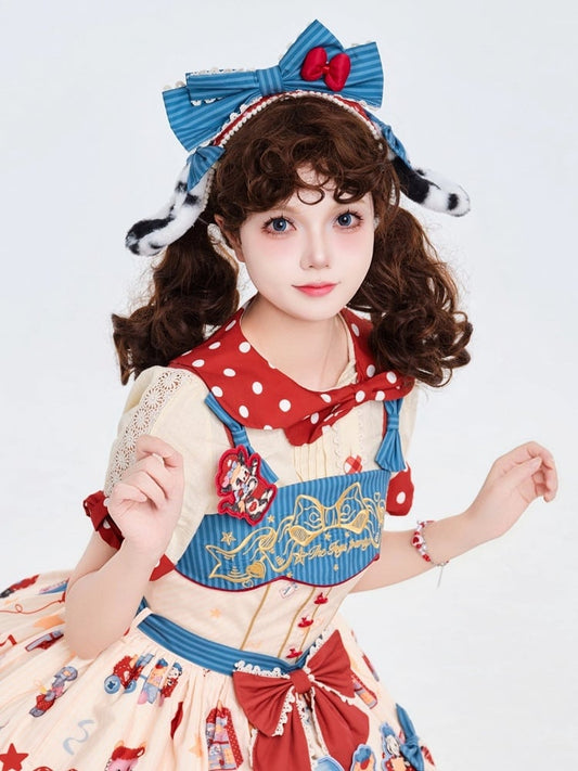 取り外し可能なぬいぐるみの子犬の耳の蝶結びヘアバンド