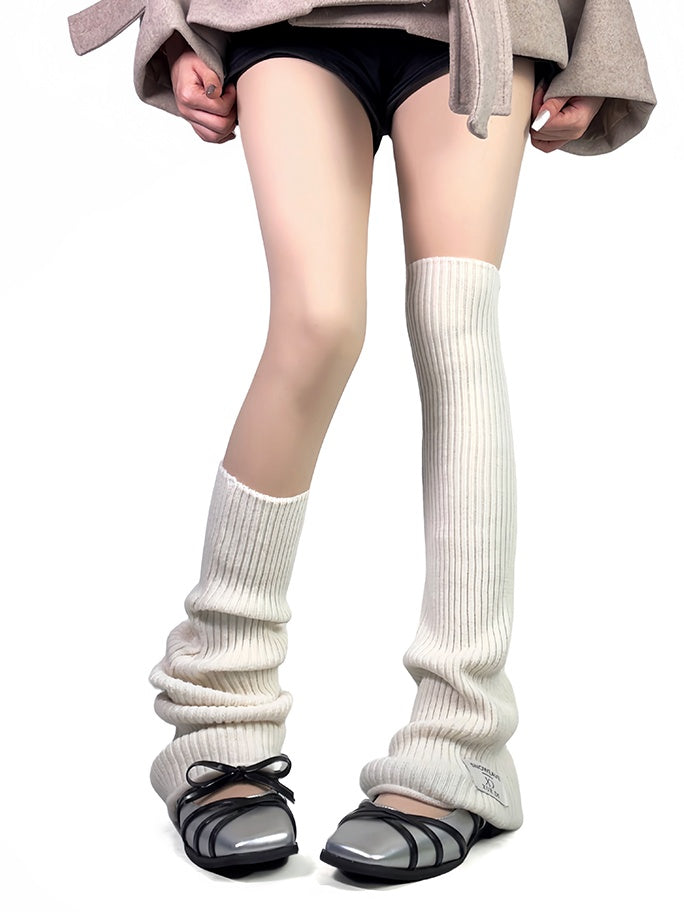 Off-white/Grey/Black Knitted Overknee Leg Warmers LW059