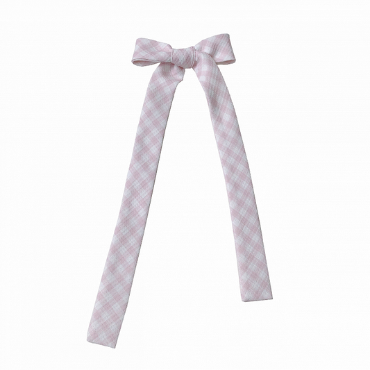 Pink Plaid Bowknot Brooch