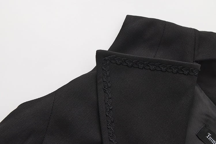 Kragen Revers Ouji Detail Weste Rüschen Schleppe Lolita Abnehmbar Schwarz mit