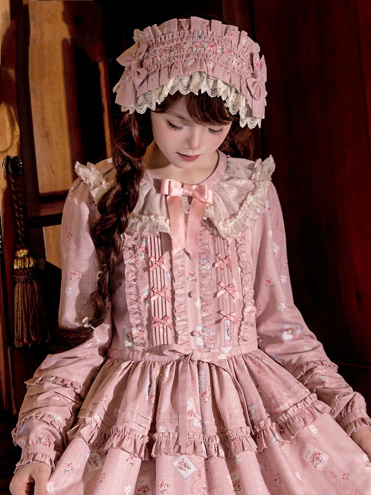 Haarband mit Blumenmuster in Rosa/Grün