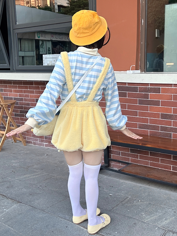 リトルチキン ブルー ストライプ ロングスリーブ トップス